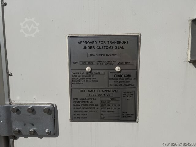 Rashladni kontejner Other 2026 NEU 20 Fuß Kühlcontainer side door