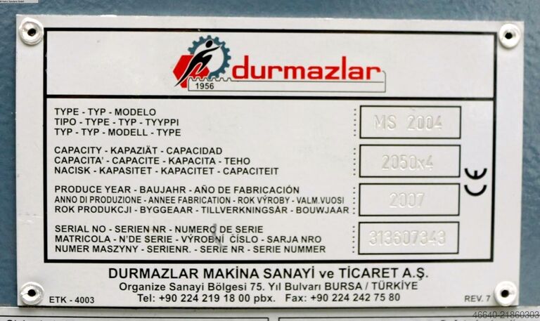 Gilotinové nůžky - mechanické DURMA MS 2004