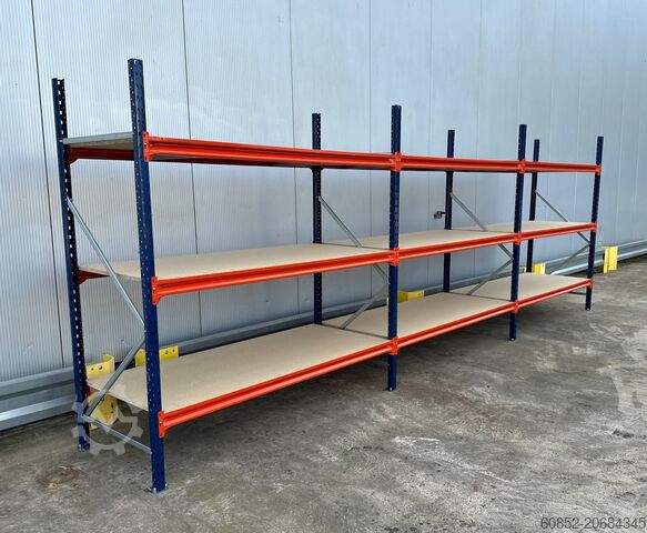 Breed rek ca. 57 lfm. Weitspannregale H: 200 cm T: 80 cm , 400 kg Fachlast , 3 Ebenen