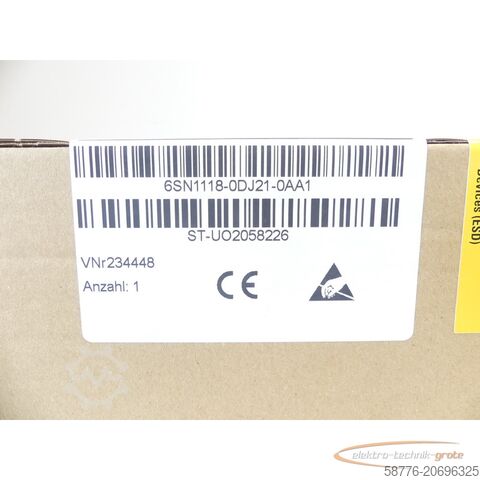 Komponente Siemens 6SN1118-0DJ21-0AA1 Simodrive SN: ST-UO2058226 - generalüberholt mit 24 Monaten Gewährleitung!-