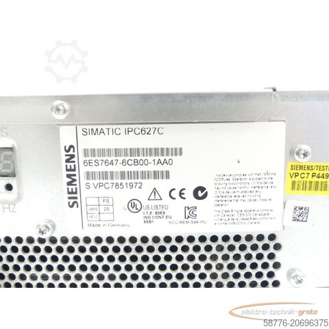 Componenta Siemens Simatic IPC627C / 6ES7647-6CB00-1AA0 Industrielles Box-PC SN SVPC7851972