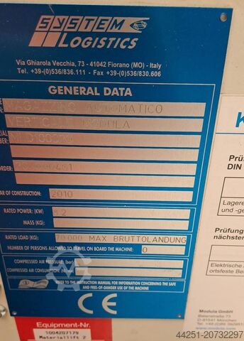 Geautomatiseerd verticaal opslagsysteem5 Modula Lift ML 50D