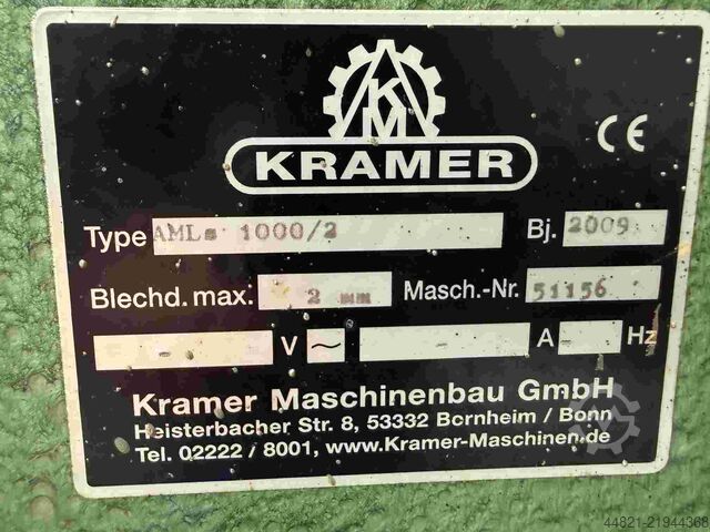 Schwenkbiegemaschine KRAMER AMLs 1000/2