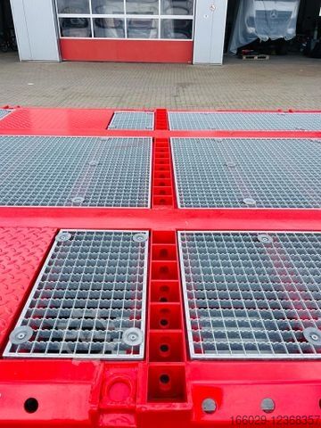 Semirimorchio con piattaforma di lavoro  Wiese Stufensattel Tieflader mit Kran Fassi F545