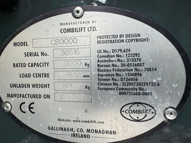 4-way forklift Combilift CB3000// LPG // 2017 year /Toyota engine