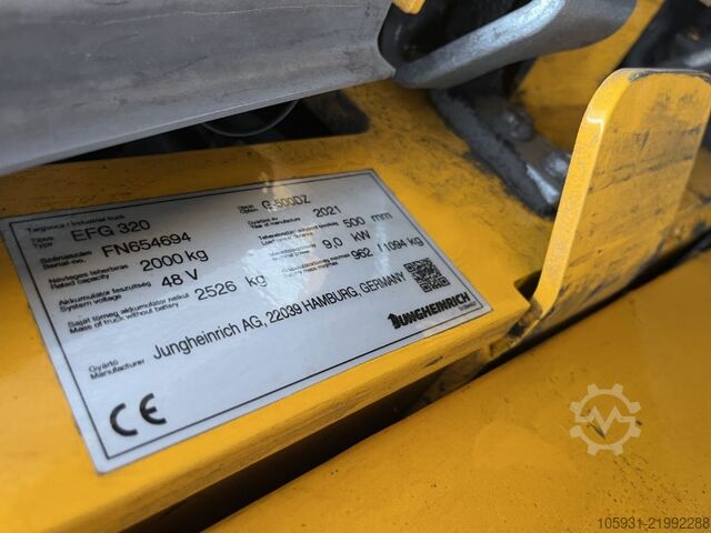 Elektrický 4kolový vysokozdvižný vozík Jungheinrich EFG320