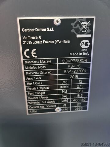 Schroefcompressor Gardner Denver KBV 18