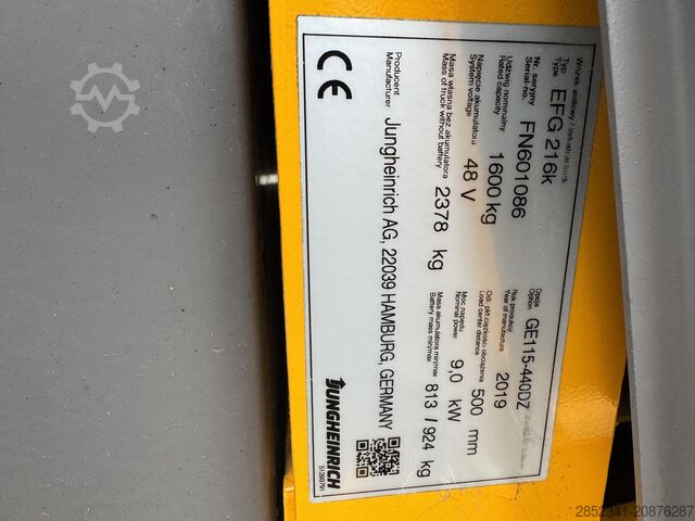 Forklift Jungheinrich EFG 216k