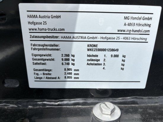 Wissellaadbak-oplegger KRONE 1-ACHS LAFETTE KRONE ACHSE, HECKABSTüTZUNG,
