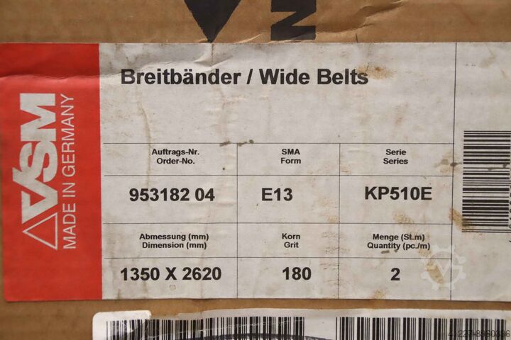 Širokopásový brusný pás 1350 x 2620 mm, 2 kusy VSM KP510E