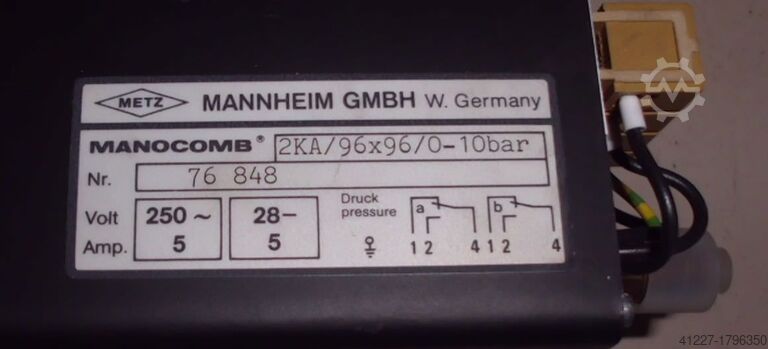 Pneumatische drukswitch METZ 2KA/96x96/0-10 bar