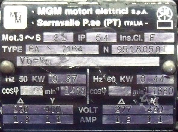Elektromotor 0,37 kW 1400 ot/min MGM BA71B4