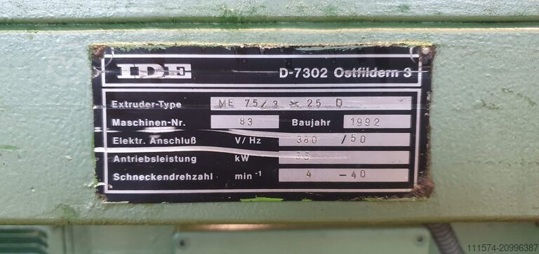 Línea completa de extrusión para perfiles de PVC IDE IDE 75/25