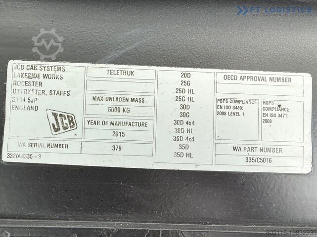 Teleszkópos rakodó JCB TLT35D / DIESEL / CAB / NEW TYRES / 4450