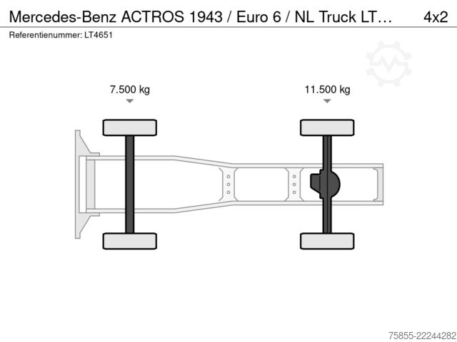 Standaard trekker Mercedes-Benz ACTROS 1943 /  Euro 6 / NL Truck