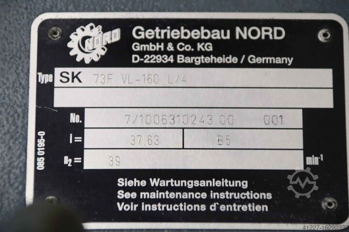Växelmotor 15 kW 39 rpm Nord 73F VL-160 L/4  SK 160L/4