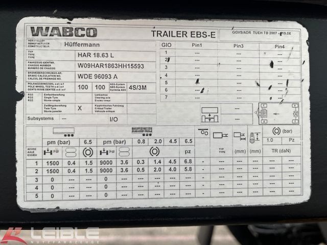 Afzetcontainer-aanhangwagen HÜFFERMANN HAR18.63*Abrollanhänger*2xContainersicherung*3x*