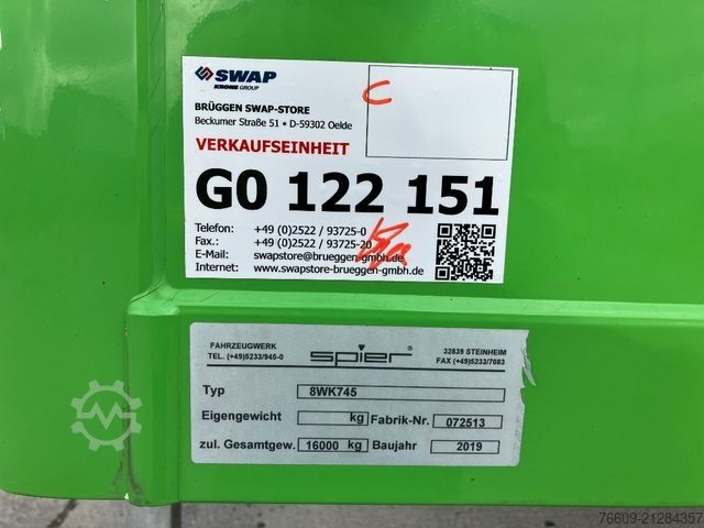 Udskiftelig karrosseritrailer SPIER Wechselbrücke Koffer