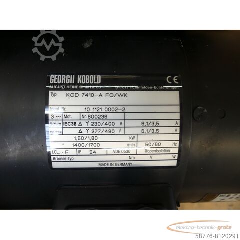 Georgii Kobold Motor Georgii Kobold KOD 7410-A FO / WK Motor SN:600236 + GF 85 Getriebe Lüfter