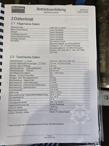 Ferăstrău panglică BEHRINGER HBP 263 AG
