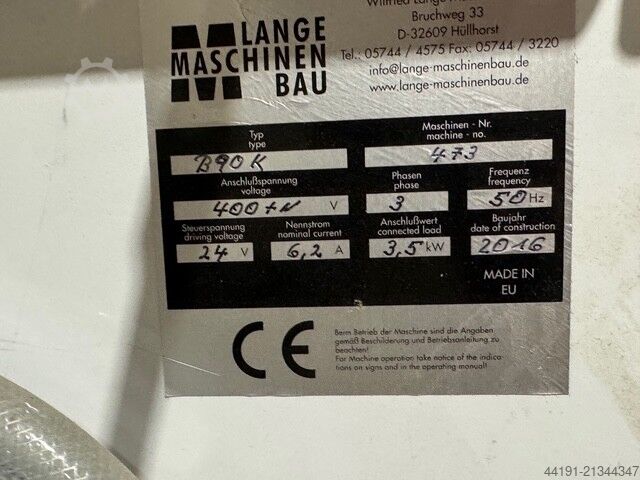 Kanter Lange Maschinenbau B 90 K