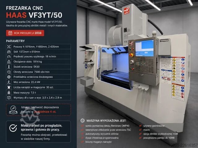 Centre d’usinage vertical HAAS VF-3YT/50