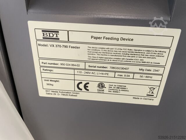 Langboogaanvoer BDT VX 370 new feeder for Canon imagePress V1350