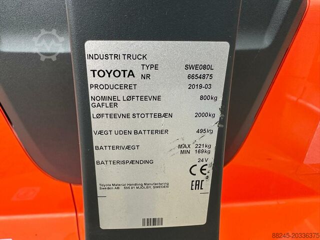 VS-22439 Empilhador elétrico DUO Toyota com elevação inicial, 158 cm TOYOTA SWE080L