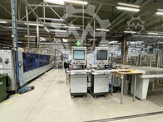 Automatische kantenaanlijmlijn met 4 machines HOMAG KAL Profi 330+KAL Profi 370+Profi TBL100