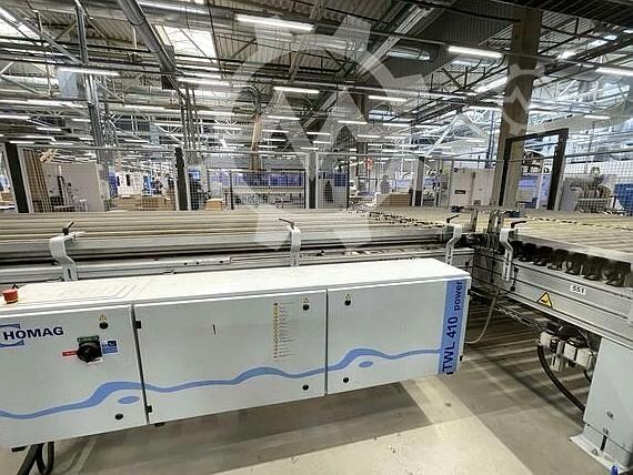 Automatische kantenaanlijmlijn met 4 machines HOMAG KAL Profi 330+KAL Profi 370+Profi TBL100