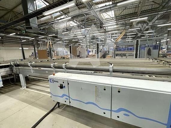 Automatische kantenaanlijmlijn met 4 machines HOMAG KAL Profi 330+KAL Profi 370+Profi TBL100