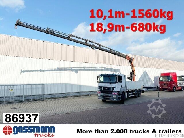 Autocarro con cassone fisso Mercedes-Benz Axor 2536/43 L 6x2 mit Heckkran Palfinger PK 24502