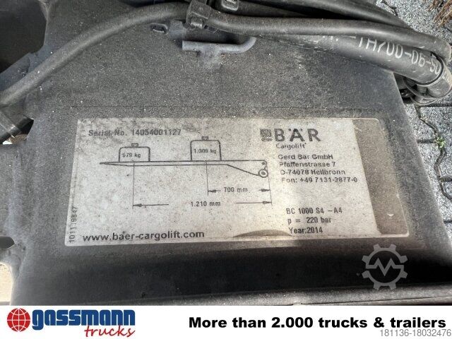 Pick-up furgon MAN TGL 7.180 4X2 BL mit LBW BÄR