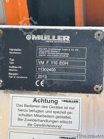 Camion-citerne à vide MERCEDES-BENZ 3344 Actros Saug-Druck Wagen Müller VMF 110EGH