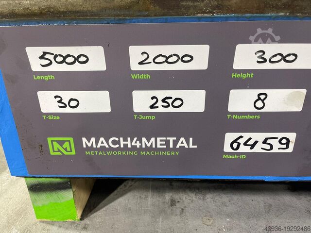 Klemplaat 5000 x 2000 x 300 mm Stolle