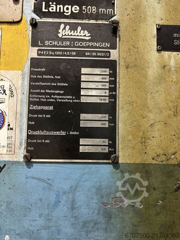 Excentrische pers met dubbele kolom Schuler P4 E2 SQ 1200