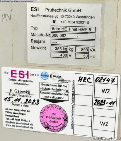 Hardness Tester ESI Briro HE 1 mit HME 5