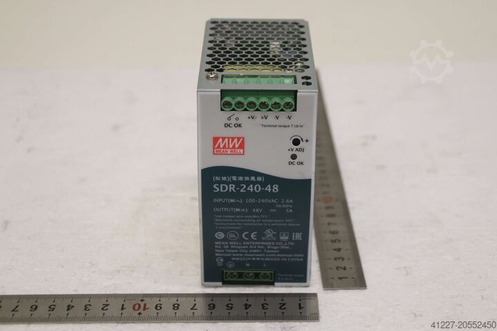 Fonte de alimentação para trilho DIN Mean Well SDR-240-48