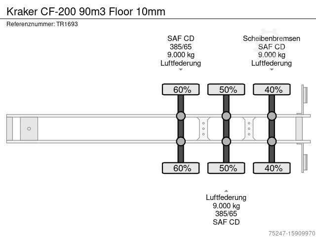 Walkingfloor Sonstige/Other Kraker  CF-200 90m3 Floor 10mm