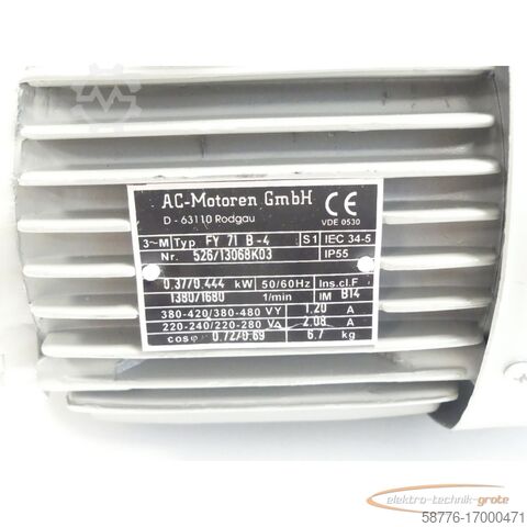 AC-motoren Motor AC-Motoren FY 70 B-4 Drehstrommotor SN:526/13068K03 - ! -