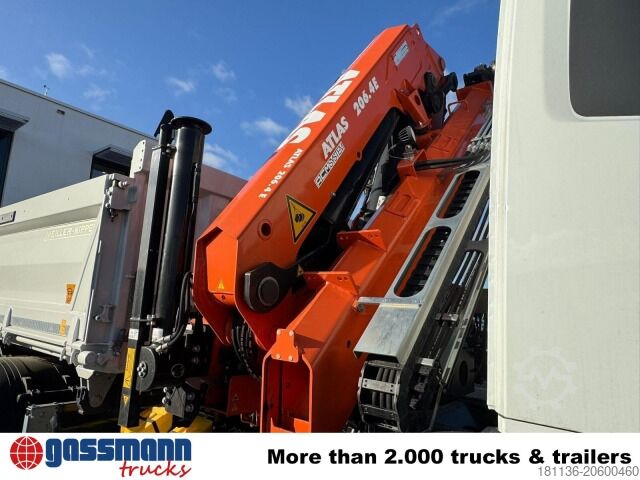 Tipper truck Iveco X-Way AD300X46Z 6x4 mit Kran Atlas AK 206.4E-A2,