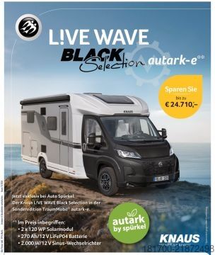 Teilintegriertes Wohnmobil Knaus L!VE WAVE 650 MEG Black Selection *TraumMobil*Autark e*