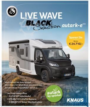 Teilintegriertes Wohnmobil Knaus L!VE WAVE 650 MEG Black Selection *TraumMobil*Autark e*