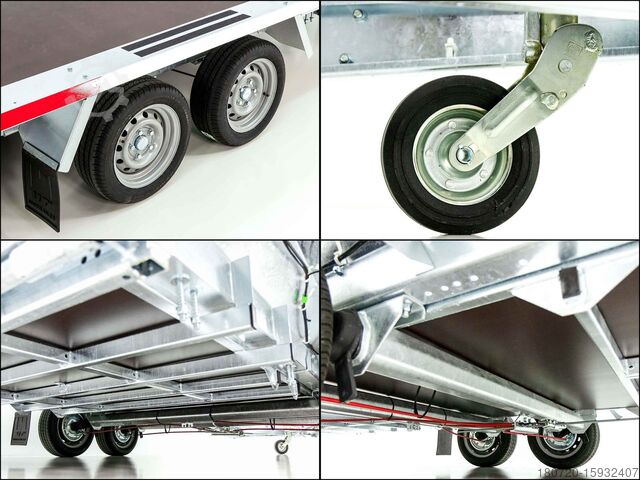 İnşaat makineleri römorku Temared Baumaschinenanhänger Builder 183x400cm 3,5t Rampe