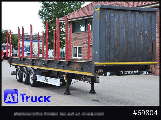 Rönkhordó félpótkocsi FLIEGL SDS01, Langholz, Containeraufbau, Liftachse,