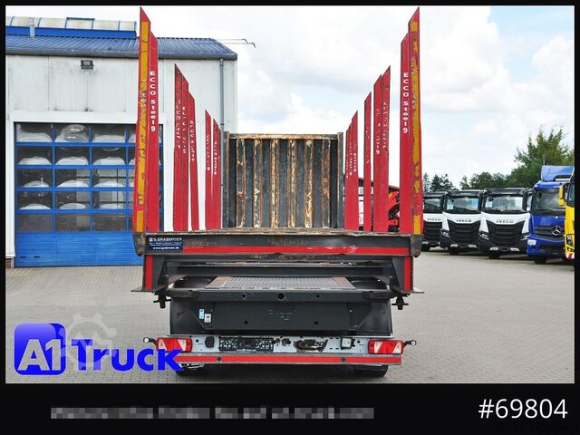 Rönkhordó félpótkocsi FLIEGL SDS01, Langholz, Containeraufbau, Liftachse,