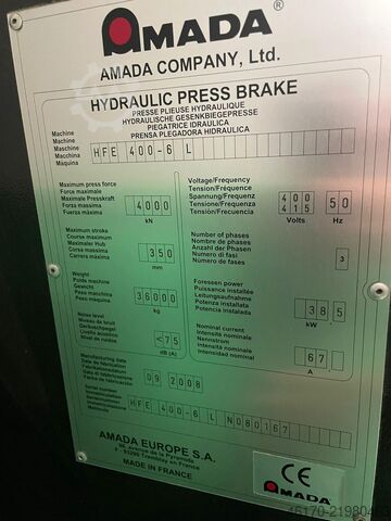 Kantpresse Amada HFE 400 6 L