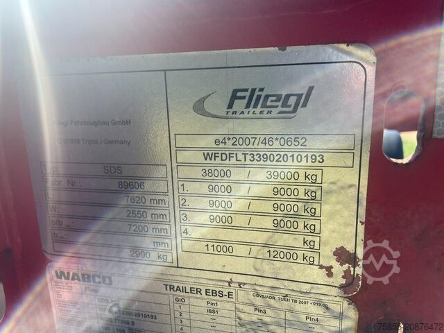 Transport af containere Fliegl SDS380 20FT Tank / ADR / BPW Disc