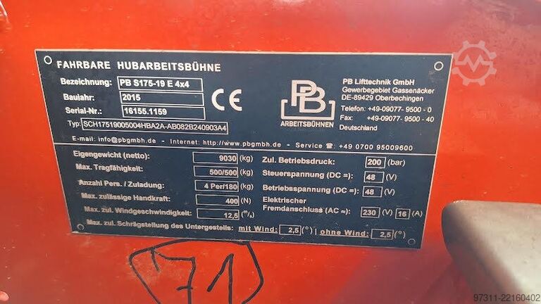 Podizanje makaza PB S175-19 E 4X4