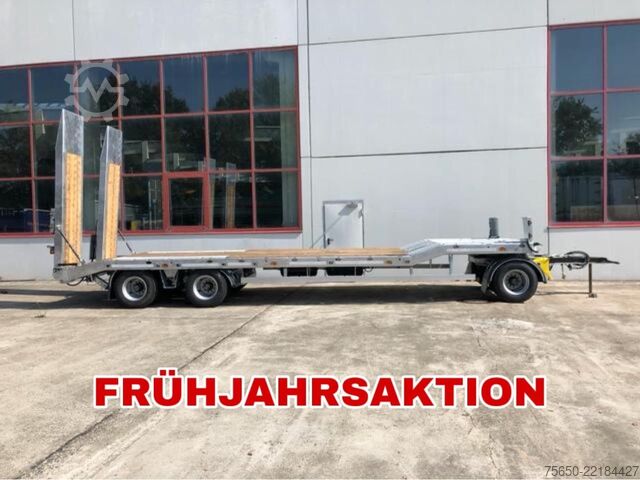 Reboque com plataforma rebaixada Möslein T 3-6 VB  3 Achs Tieflader- Anhänger, Luftgefedert, Verbreiterung